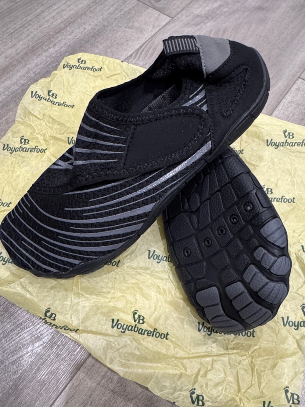Women’s Voyabarefoot Sports Shoes - Slip-On with Velcro on the side.